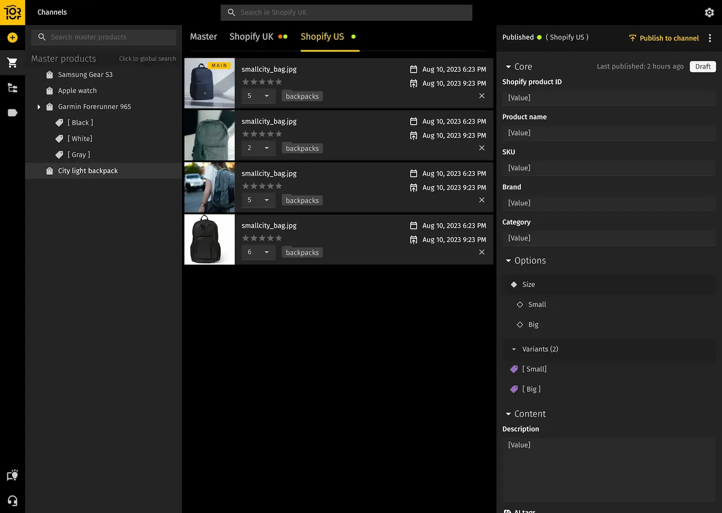 Toriut product created without channel — screen 1