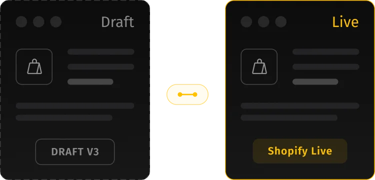 Persistent per-product Draft compared with Shopify Live state