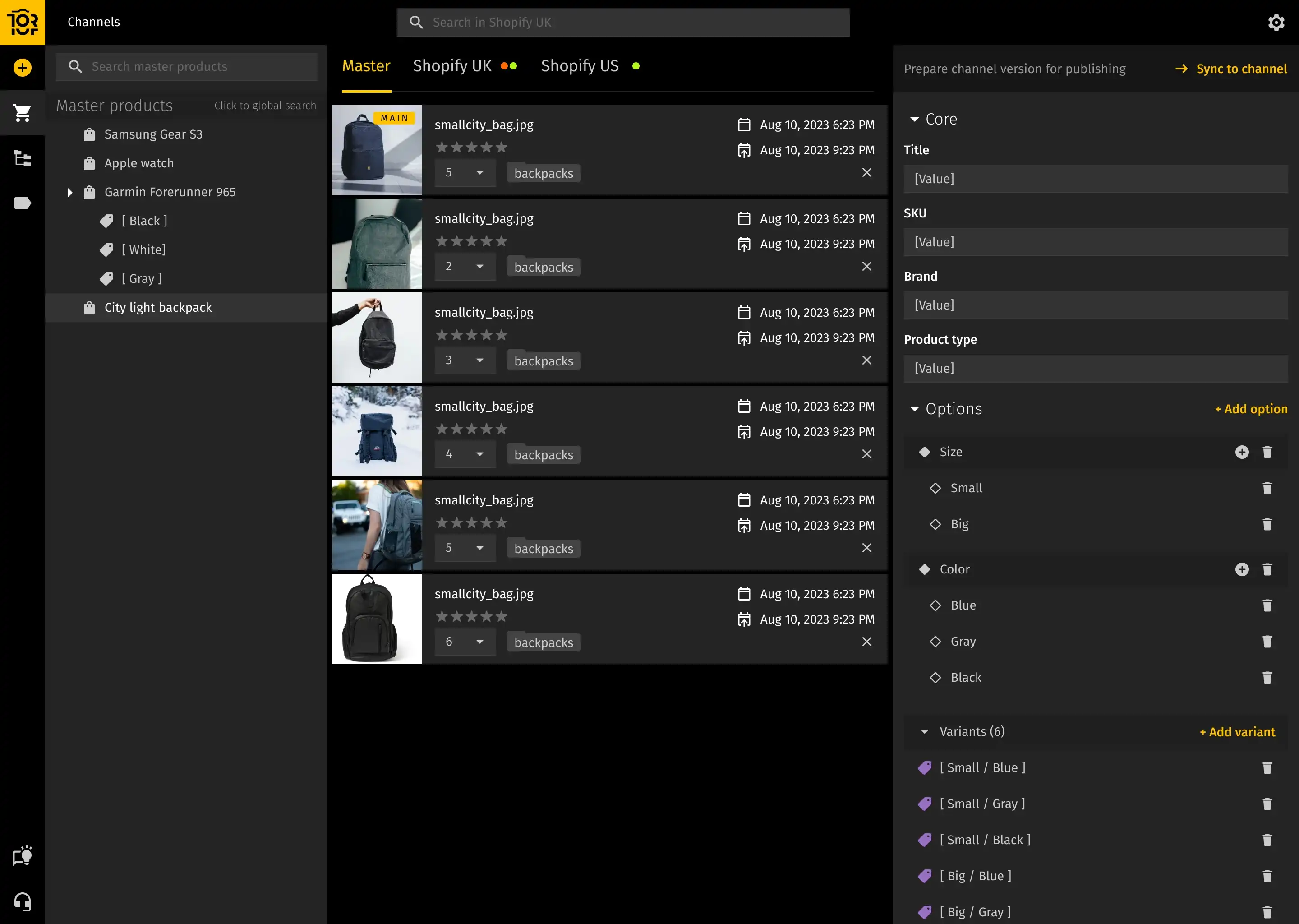 Toriut product created without channel — screen 3