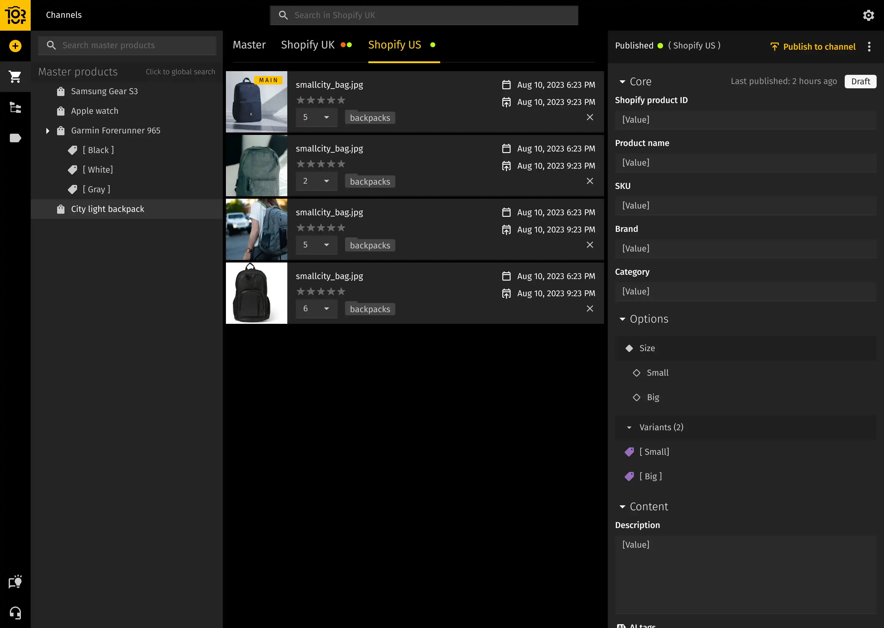 Toriut product created without channel — screen 1